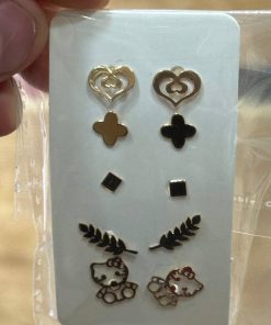 گوشواره طلا میخی سبک و فانتزی AJ2306