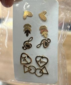 گوشواره طلا میخی سبک و فانتزی AJ2308