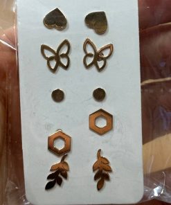 گوشواره طلا میخی سبک و فانتزی AJ2316
