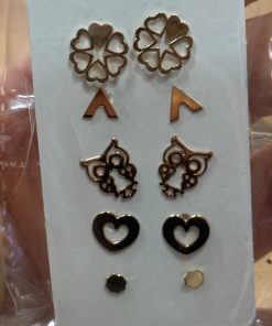 گوشواره طلا میخی سبک و فانتزی AJ2318