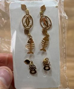 گوشواره طلا میخی سبک و فانتزی AJ2332