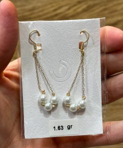 گوشواره طلا کلاسیک مروارید دار AJ2516