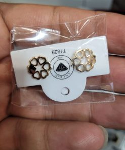 گوشواره میخی طلا قلب مدالی AJ2849
