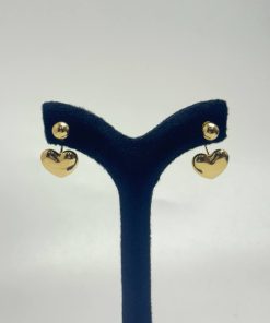 گوشواره پیچی طلا طرح قلب AJ3368